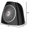 image:imageVornado VH202 2025 Personal Space Heater Advanced Safety Features 2 Heat Settings Direct Heating Fan Only Setting CoolTouch Exterior Signature Vortex Heat Circulation Gentle Heating BlackVH202 2025 Model