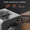 image:imageVornado VMHi600 Whole Room Metal Space Heater Digital Thermostat Remote Control 1500 Watts Stainless Steel