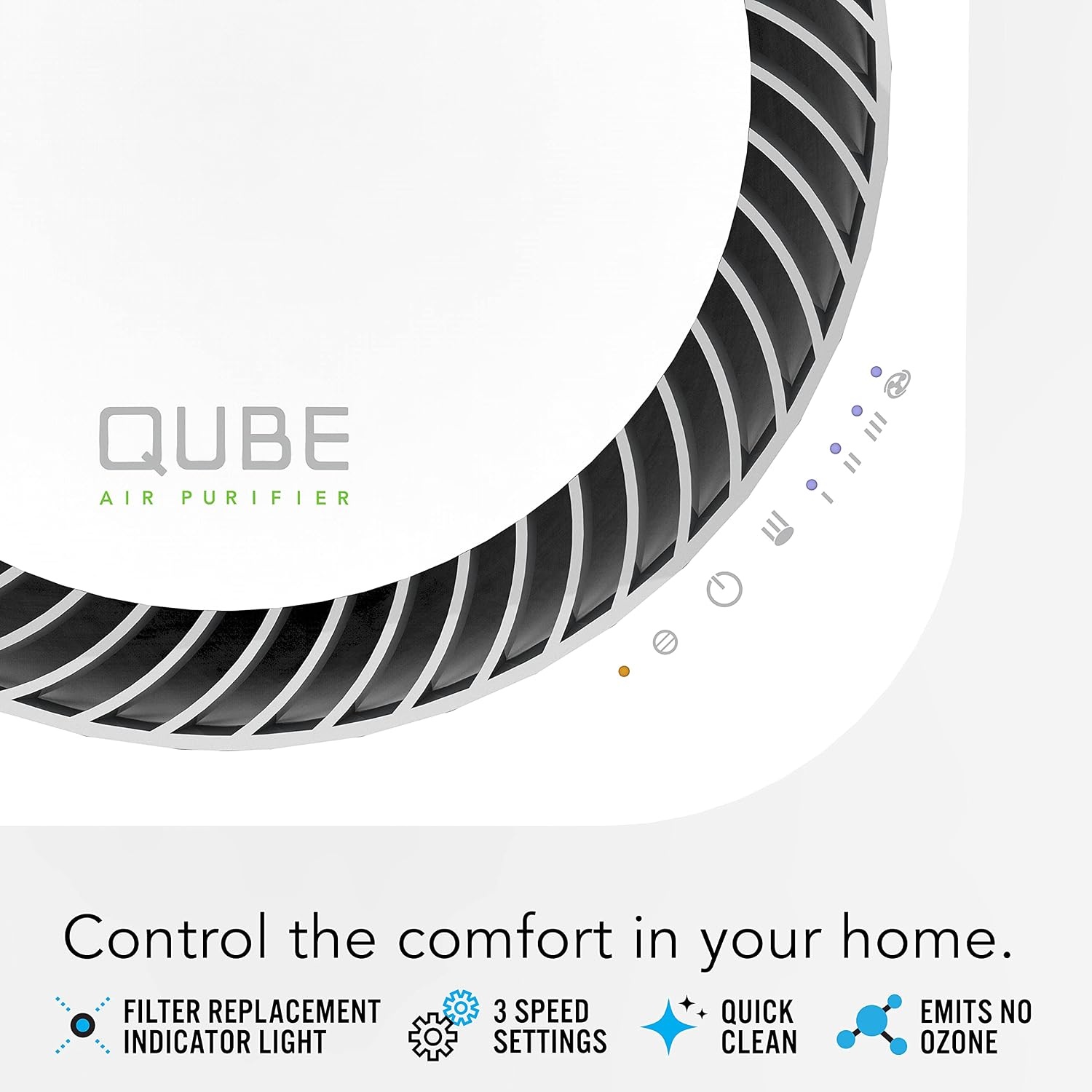 image:imageVornado QUBE50 Air Purifier for Home Bedroom and Office True HEPA Filter to Remove 9997 of Allergens Pet Dander Smoke 3Step Filtration Process Small WhiteQUBE50