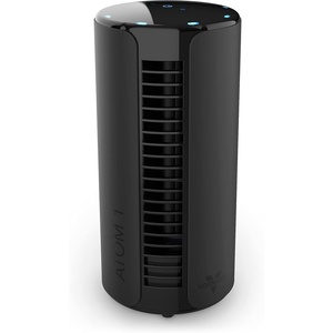 image:imageVornado ATOM 1 Oscillating Tower Fan Small Air Circulator with 4 Speeds Touch ControlsBlack 10Modern