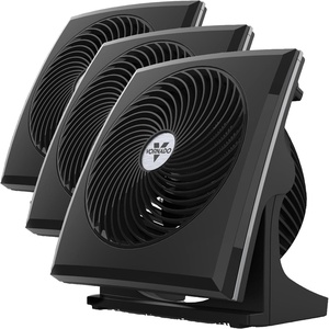 image:imageVornado 673T Whole Room Air Circulator Fan 3 Speed Settings 90 Degree Pivoting Head Deep Pitched Blades Vortex Action Technology Black Electric Fan for Bedroom Office HomeWhole Room Pack of 3